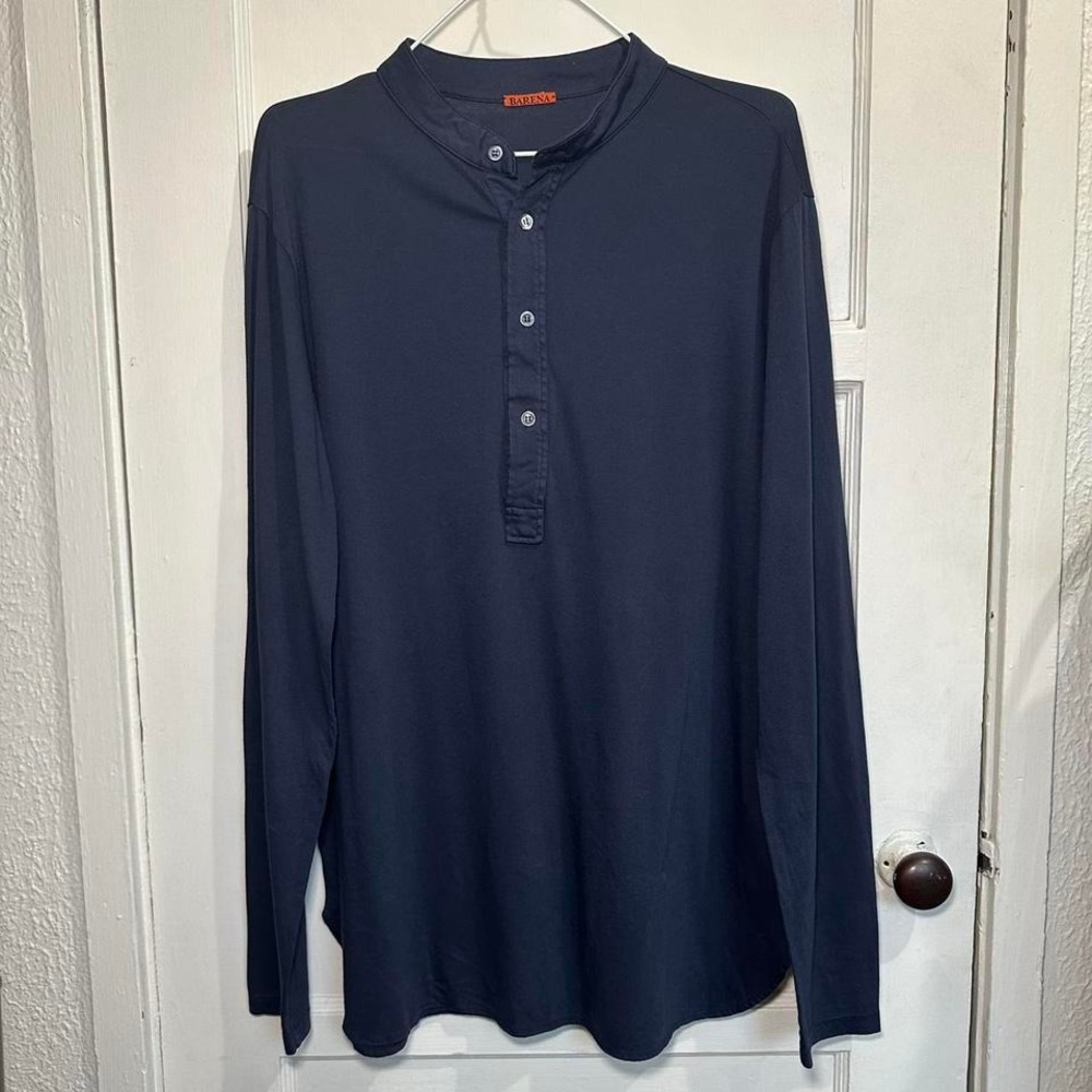Barena Venezia Long Sleeve Henley — Navy (M)‎
